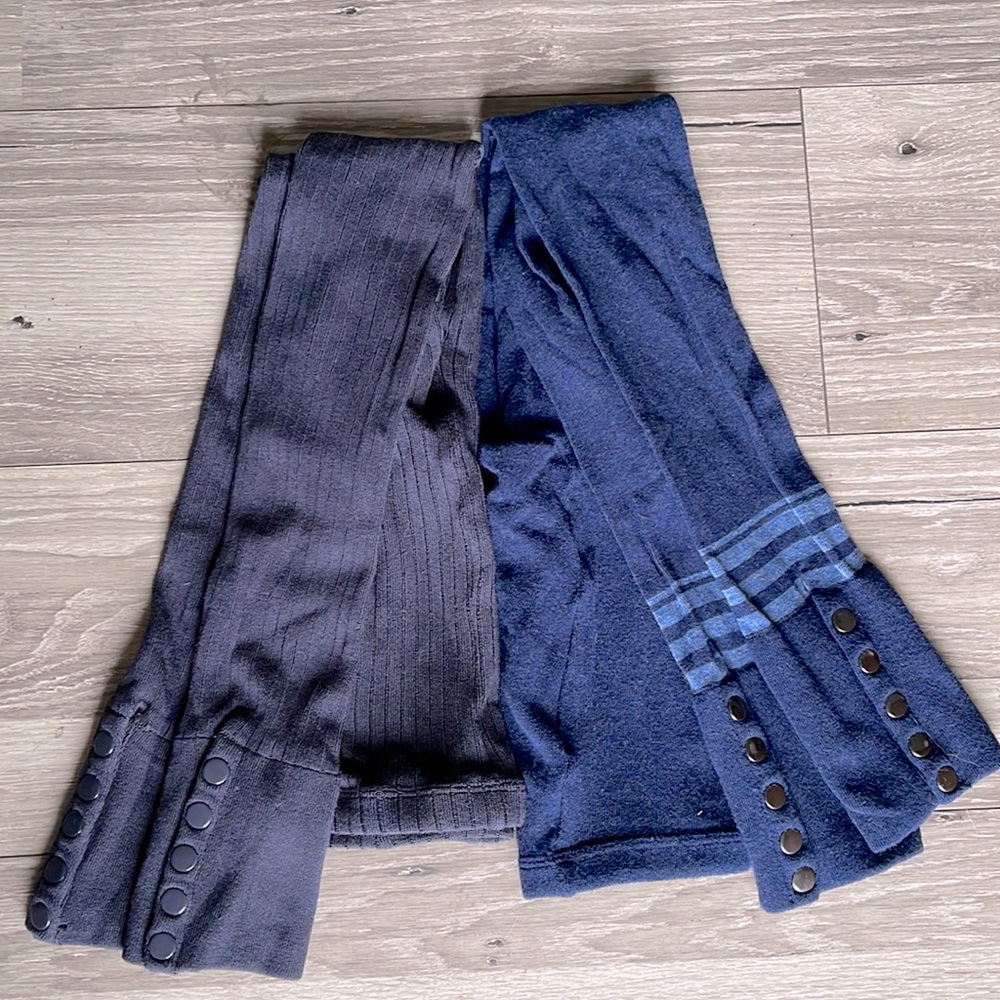 NWOT gray ribbed and blue leggings
